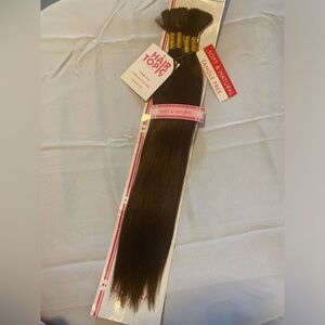 HAIR- 💯 Premium YAKI 4 piece bulk 💯% human hair 18# long. Chestnut dark brown.
